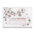 Elegant Holiday Greeting Card - Silver Deckle-edge White Fastick  Envelope
